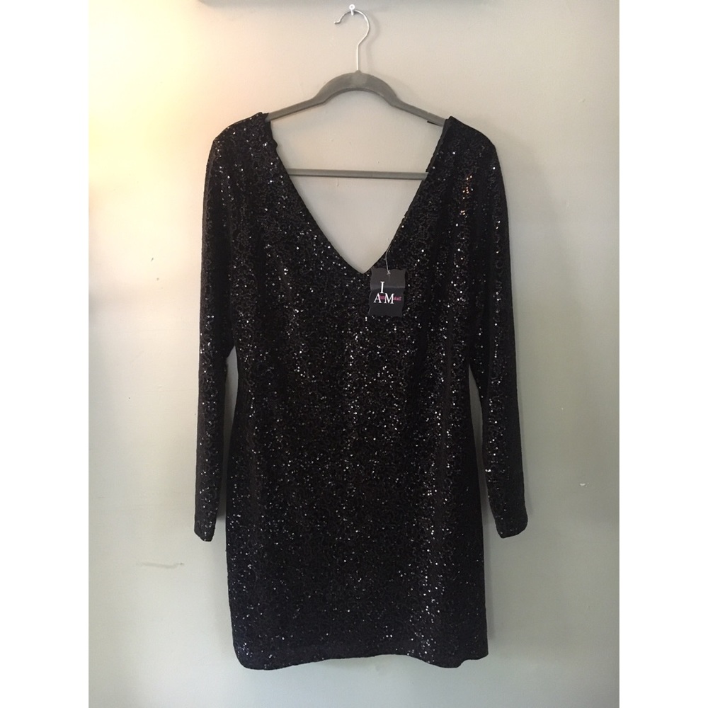 Black Sparkly Alberto Makali Dress